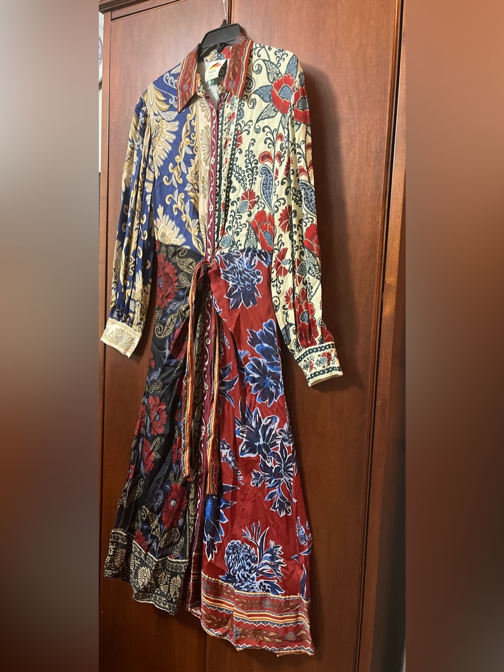 Farm Rio Navy Winter Mix Midi Dress - Picture 8 of 16